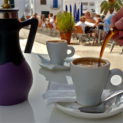 Proef de Hemelse Smaak van de Beste Koffie bij een Romeins Cafe in San Antonio, Ibiza